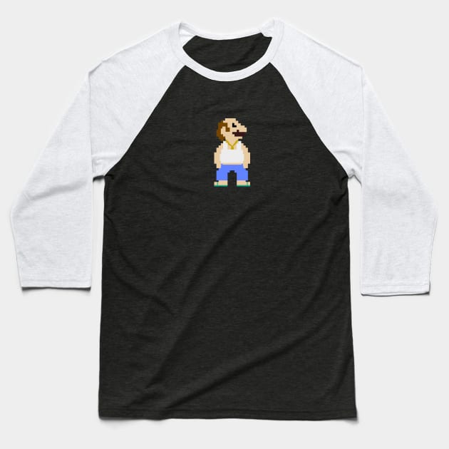 8-bit Carl Baseball T-Shirt by bakru84